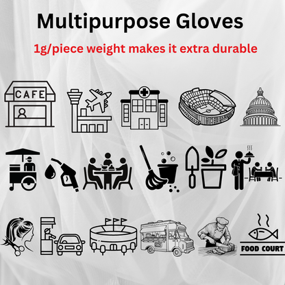 Table Top Dinning Gloves, Individually Wrapped