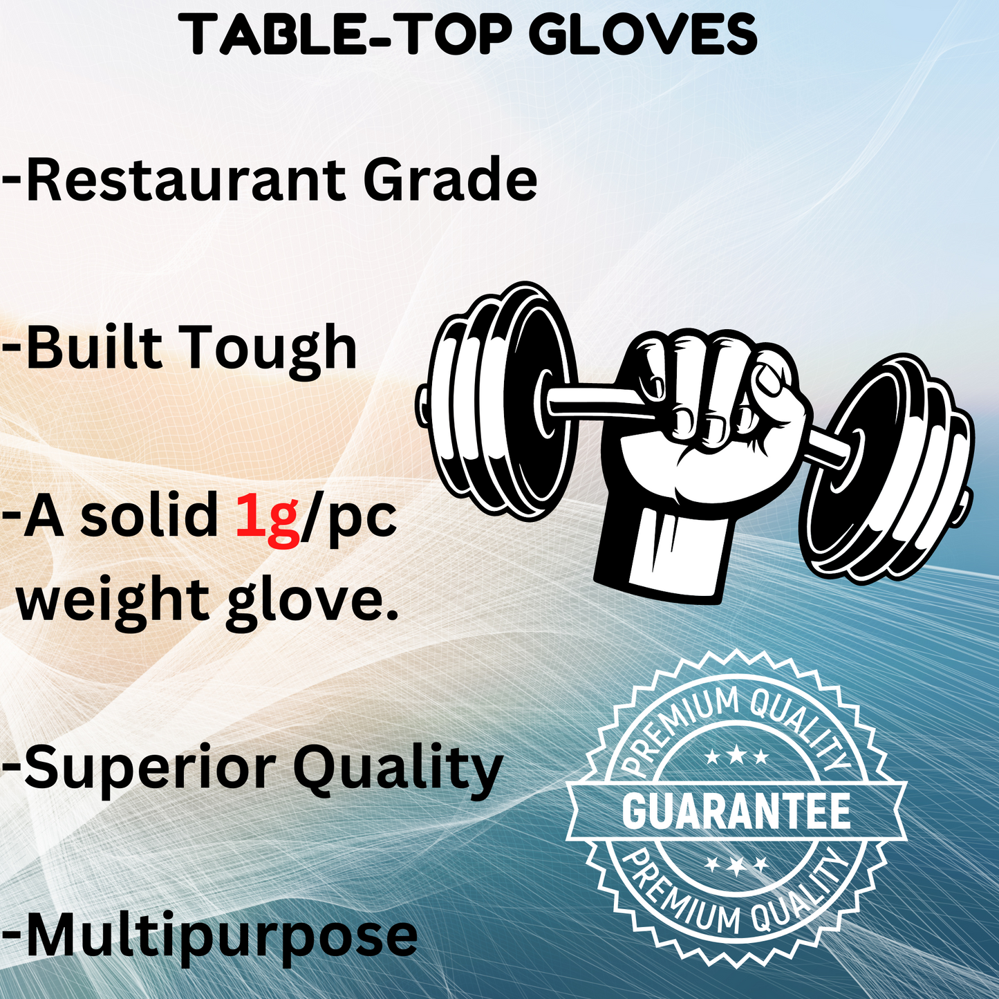 Table Top Dinning Gloves, Individually Wrapped