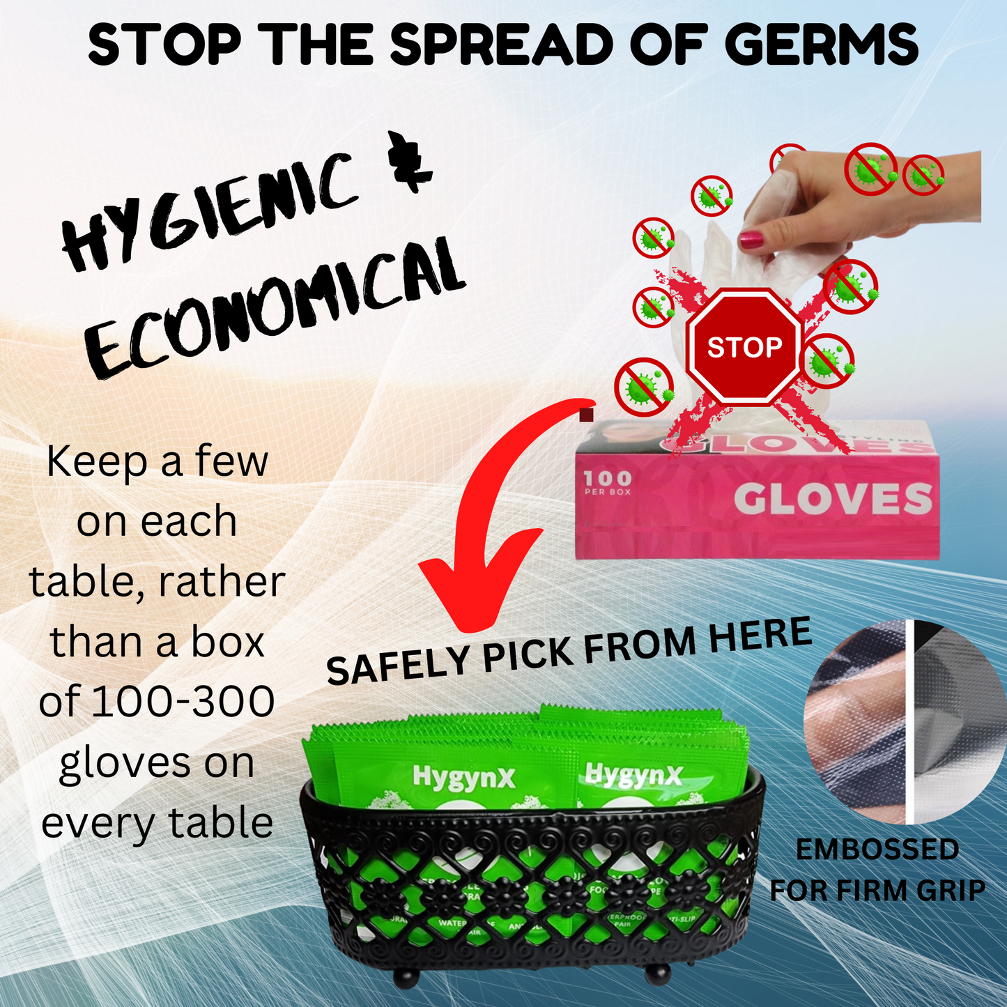 Table Top Dinning Gloves, Individually Wrapped