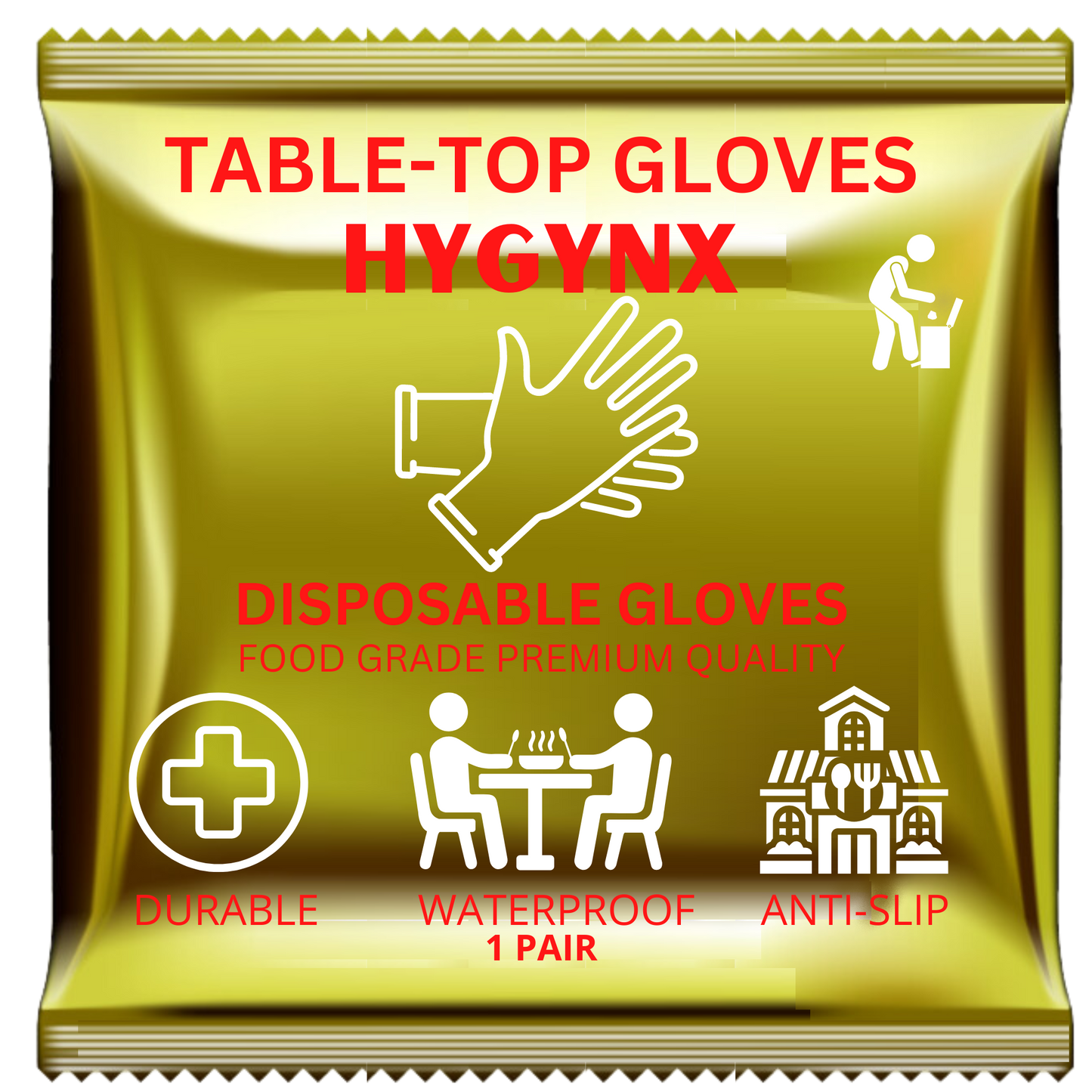 Table Top Dinning Gloves, Individually Wrapped